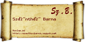 Szánthó Barna névjegykártya