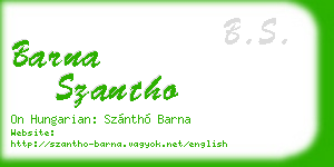 barna szantho business card