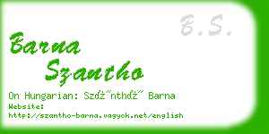 barna szantho business card